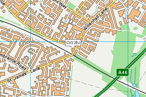 CV3 2EJ map - OS VectorMap District (Ordnance Survey)
