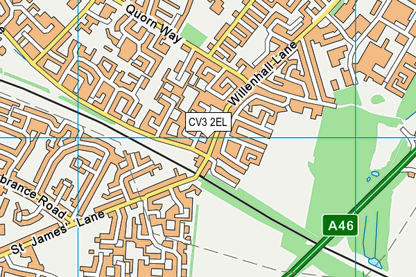 CV3 2EL map - OS VectorMap District (Ordnance Survey)