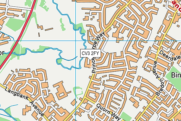 CV3 2FY map - OS VectorMap District (Ordnance Survey)