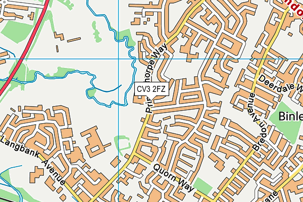 CV3 2FZ map - OS VectorMap District (Ordnance Survey)