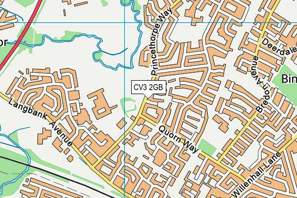 CV3 2GB map - OS VectorMap District (Ordnance Survey)