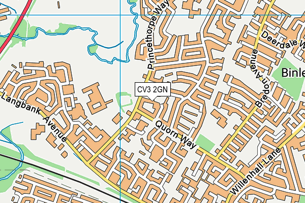 CV3 2GN map - OS VectorMap District (Ordnance Survey)