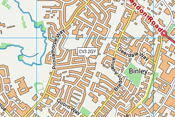CV3 2GY map - OS VectorMap District (Ordnance Survey)