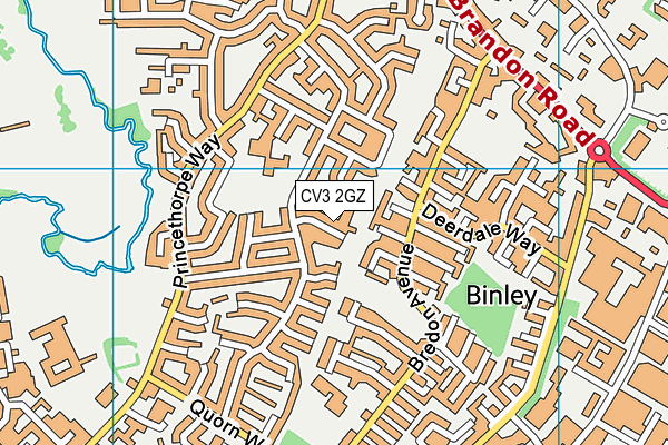 CV3 2GZ map - OS VectorMap District (Ordnance Survey)