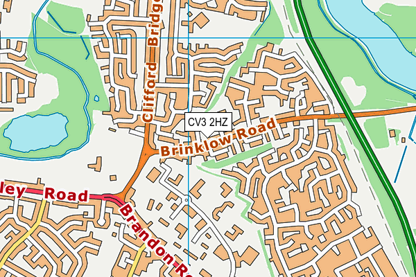 CV3 2HZ map - OS VectorMap District (Ordnance Survey)