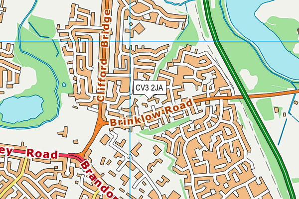 CV3 2JA map - OS VectorMap District (Ordnance Survey)