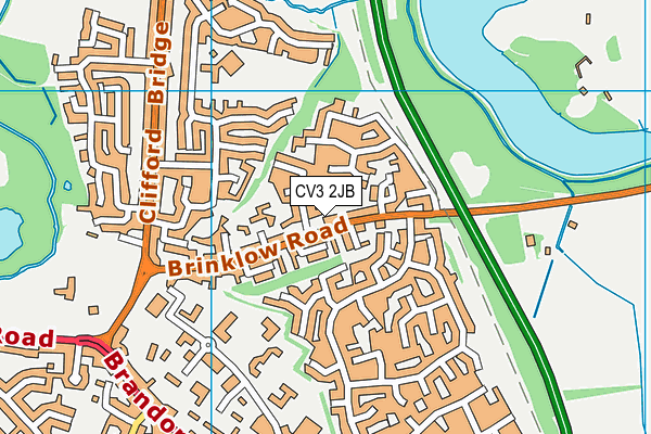CV3 2JB map - OS VectorMap District (Ordnance Survey)