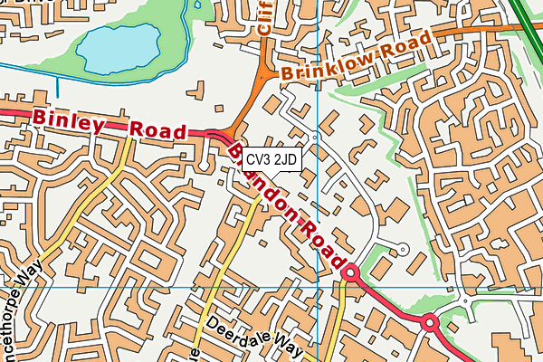 CV3 2JD map - OS VectorMap District (Ordnance Survey)