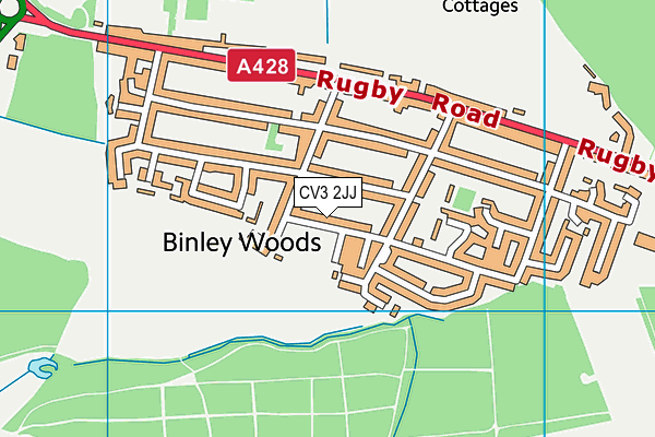 Binley Woods Recreation Ground map (CV3 2JJ) - OS VectorMap District (Ordnance Survey)