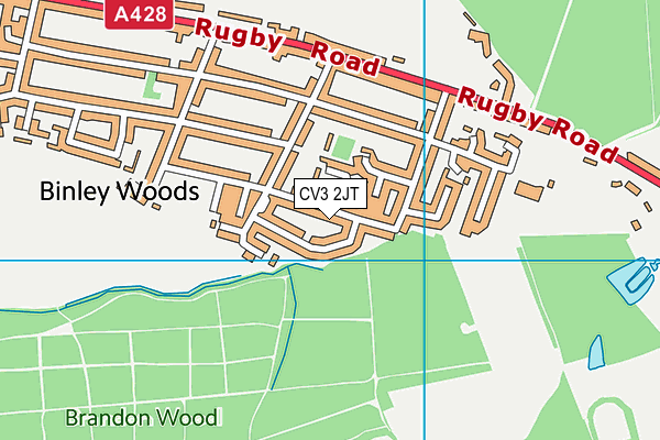 CV3 2JT map - OS VectorMap District (Ordnance Survey)