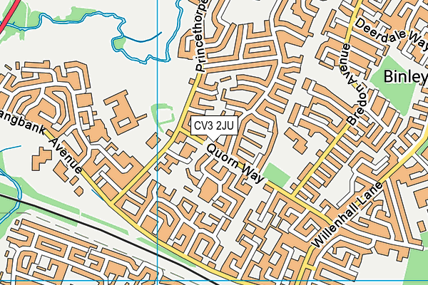 CV3 2JU map - OS VectorMap District (Ordnance Survey)