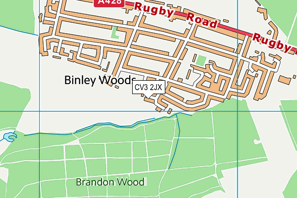 CV3 2JX map - OS VectorMap District (Ordnance Survey)