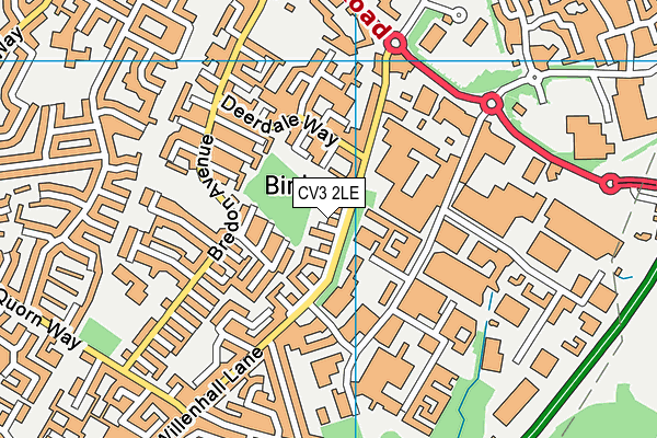 CV3 2LE map - OS VectorMap District (Ordnance Survey)