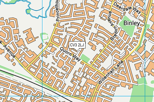 CV3 2LJ map - OS VectorMap District (Ordnance Survey)