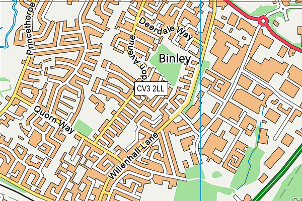 CV3 2LL map - OS VectorMap District (Ordnance Survey)