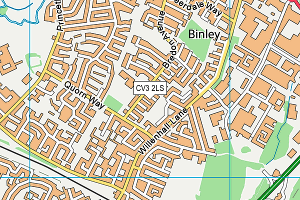 CV3 2LS map - OS VectorMap District (Ordnance Survey)