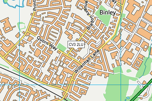 CV3 2LU map - OS VectorMap District (Ordnance Survey)