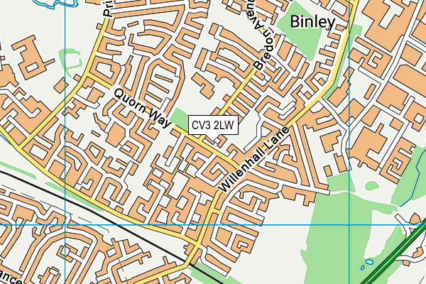 CV3 2LW map - OS VectorMap District (Ordnance Survey)