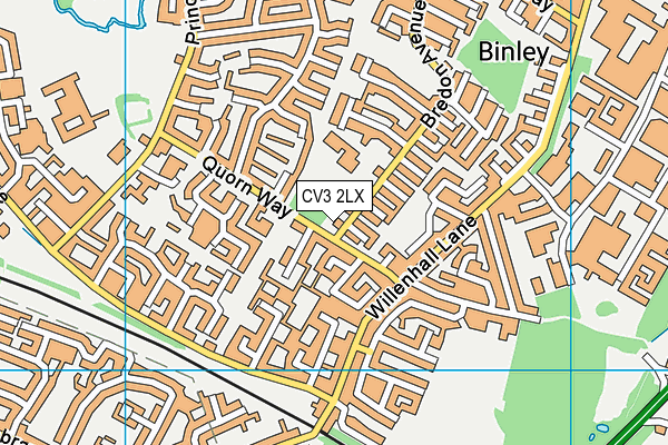 CV3 2LX map - OS VectorMap District (Ordnance Survey)