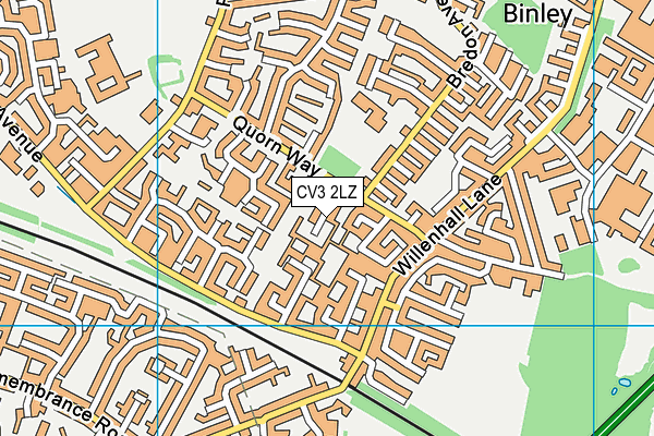 CV3 2LZ map - OS VectorMap District (Ordnance Survey)