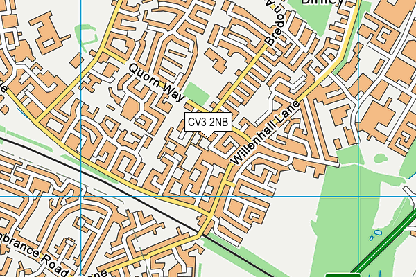 CV3 2NB map - OS VectorMap District (Ordnance Survey)