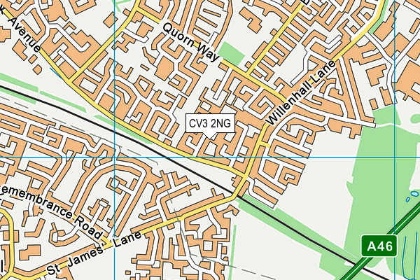 CV3 2NG map - OS VectorMap District (Ordnance Survey)