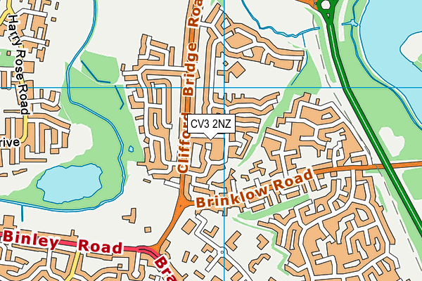 CV3 2NZ map - OS VectorMap District (Ordnance Survey)