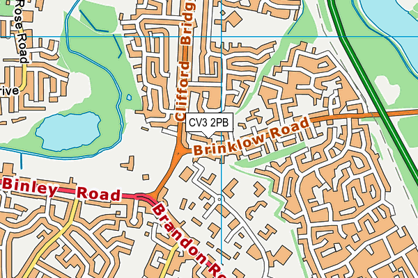 CV3 2PB map - OS VectorMap District (Ordnance Survey)