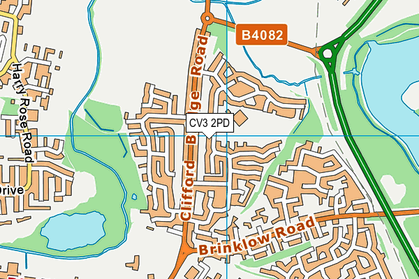 Clifford Bridge Academy map (CV3 2PD) - OS VectorMap District (Ordnance Survey)