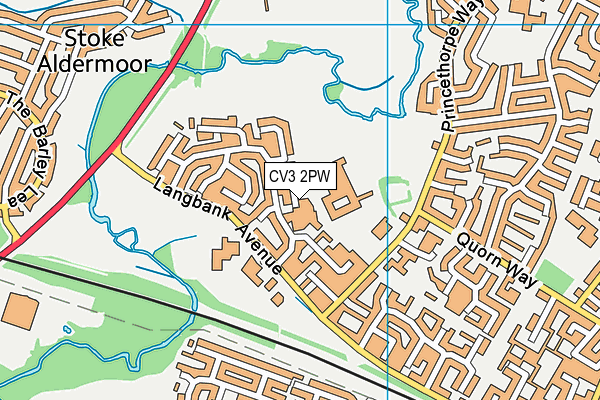 CV3 2PW map - OS VectorMap District (Ordnance Survey)