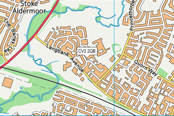 CV3 2QB map - OS VectorMap District (Ordnance Survey)