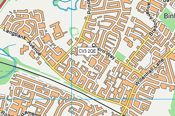 CV3 2QE map - OS VectorMap District (Ordnance Survey)