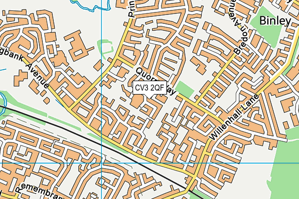 CV3 2QF map - OS VectorMap District (Ordnance Survey)