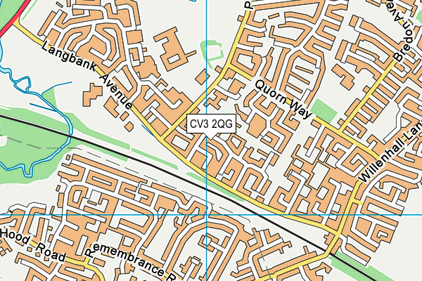 CV3 2QG map - OS VectorMap District (Ordnance Survey)