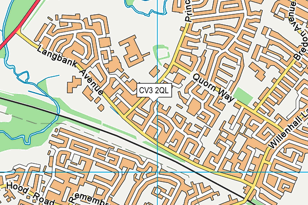 CV3 2QL map - OS VectorMap District (Ordnance Survey)