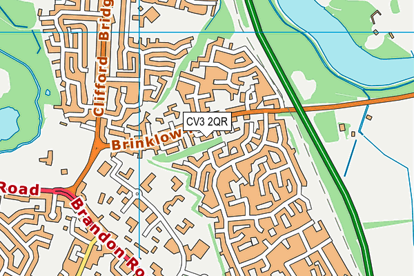 CV3 2QR map - OS VectorMap District (Ordnance Survey)