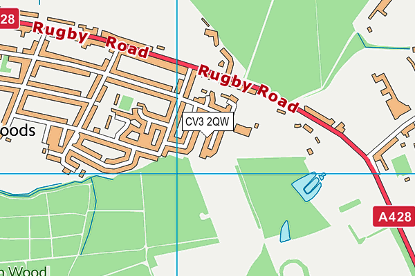 CV3 2QW map - OS VectorMap District (Ordnance Survey)