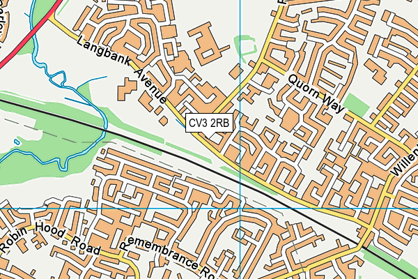 CV3 2RB map - OS VectorMap District (Ordnance Survey)