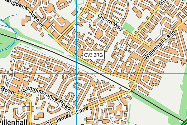 CV3 2RG map - OS VectorMap District (Ordnance Survey)