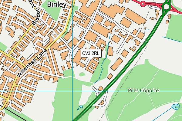 CV3 2RL map - OS VectorMap District (Ordnance Survey)