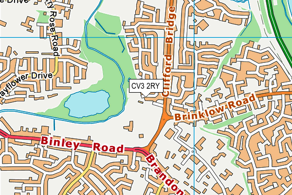 CV3 2RY map - OS VectorMap District (Ordnance Survey)