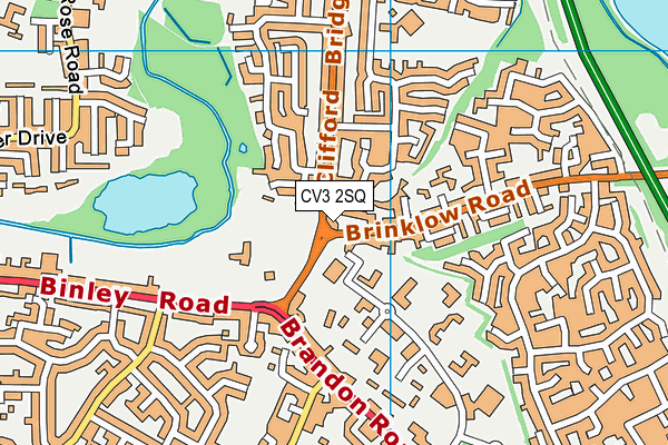 CV3 2SQ map - OS VectorMap District (Ordnance Survey)