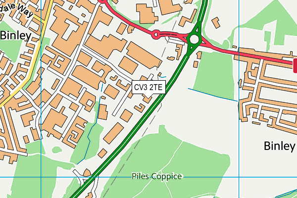 CV3 2TE map - OS VectorMap District (Ordnance Survey)