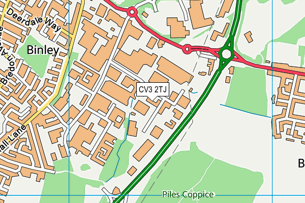 CV3 2TJ map - OS VectorMap District (Ordnance Survey)