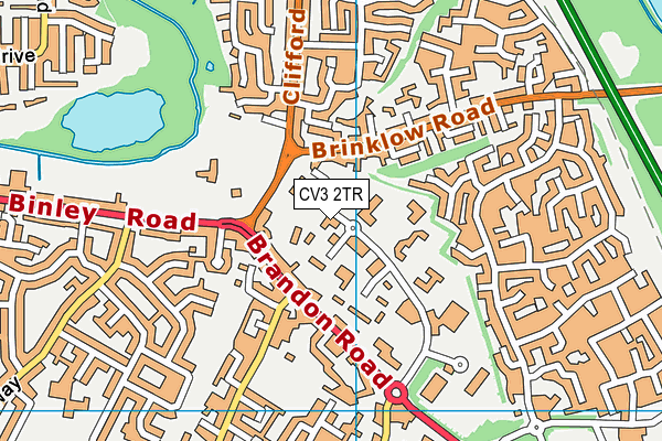 CV3 2TR map - OS VectorMap District (Ordnance Survey)