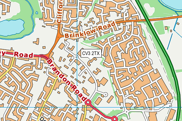 CV3 2TX map - OS VectorMap District (Ordnance Survey)
