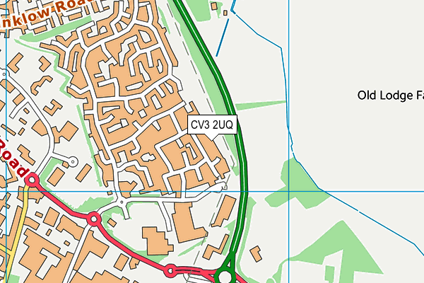 CV3 2UQ map - OS VectorMap District (Ordnance Survey)