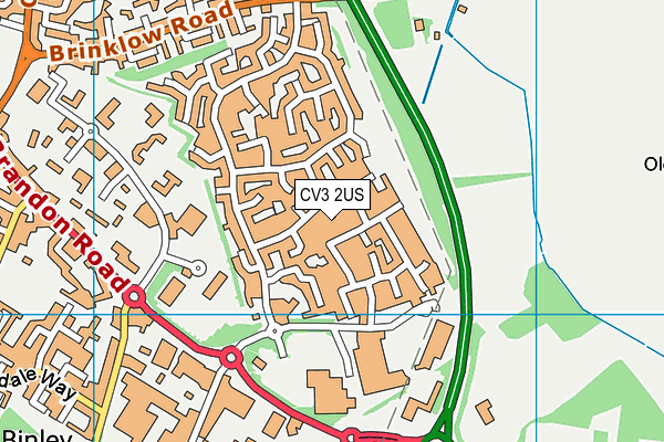 CV3 2US map - OS VectorMap District (Ordnance Survey)