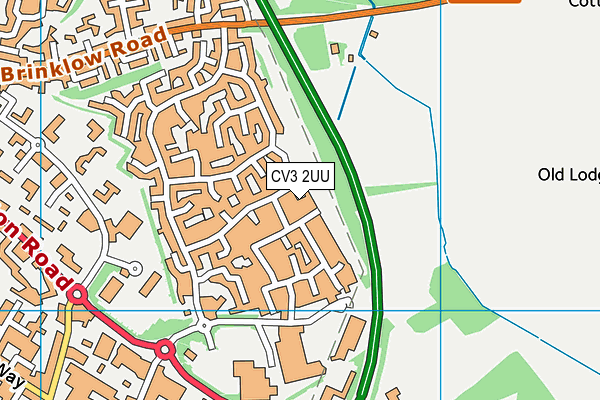 CV3 2UU map - OS VectorMap District (Ordnance Survey)