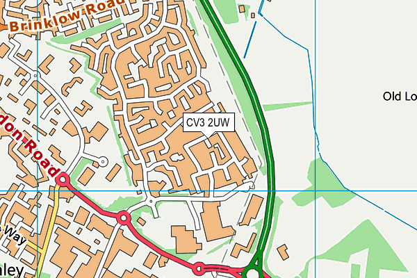 CV3 2UW map - OS VectorMap District (Ordnance Survey)